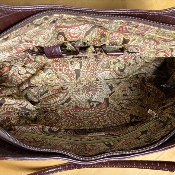 Crocodile Embossed leather: MAXX NY Shoulder Bag-Dark Brown - Picture 6 of 10